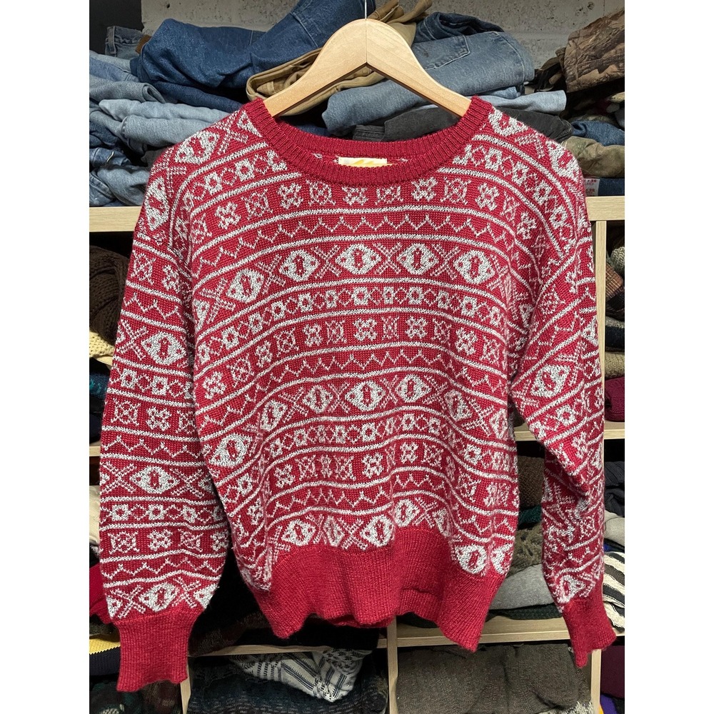 vtg 90s MAGNET ACRYLIC WOOL Sweater M // grandma core fuzzy soft comfortable